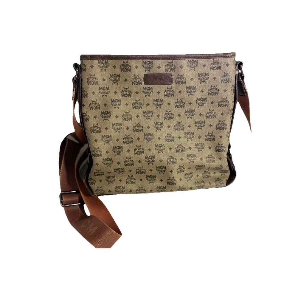 MCM Crossbody Bag Medium Brown Visetos Monogram Messenger Bag